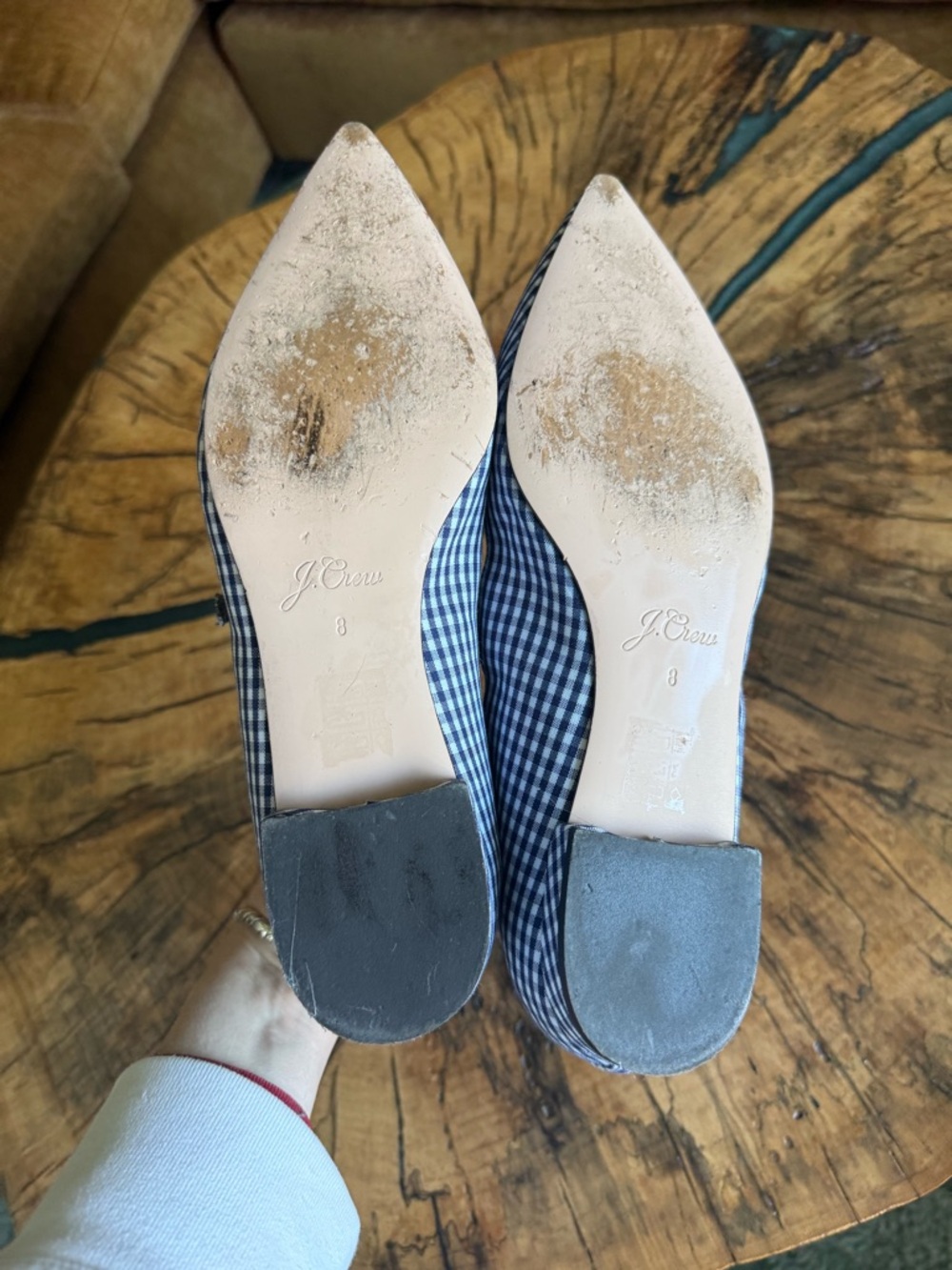 J. Crew Pointed-Toe Mary Jane Flats in Gingham - Picture 6 of 10